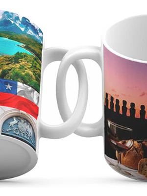 Tazón Chile Al Sur Del Mundo Regalo Merch Recuerdo Grafimax