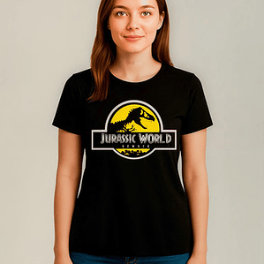Polera Negra Mujer Jurassic World Renace Grafimax