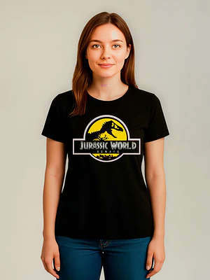 Polera Negra Mujer Jurassic World Renace Grafimax
