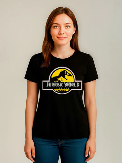 Polera Negra Mujer Jurassic World Renace Grafimax 1