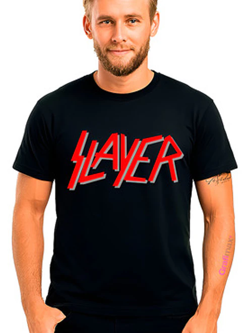 Polera Slayer Logo Metal Rock Bandas Grafimax 1