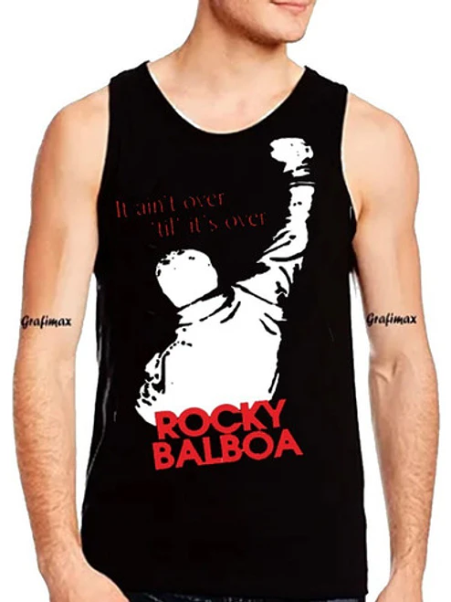 Polera Sin Mangas Rocky It Aint Over Musculosa Grafimax 2