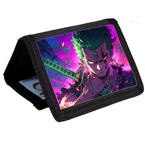 Billetera Tarjetero Anime One Piece Zoro Velcro Unisex