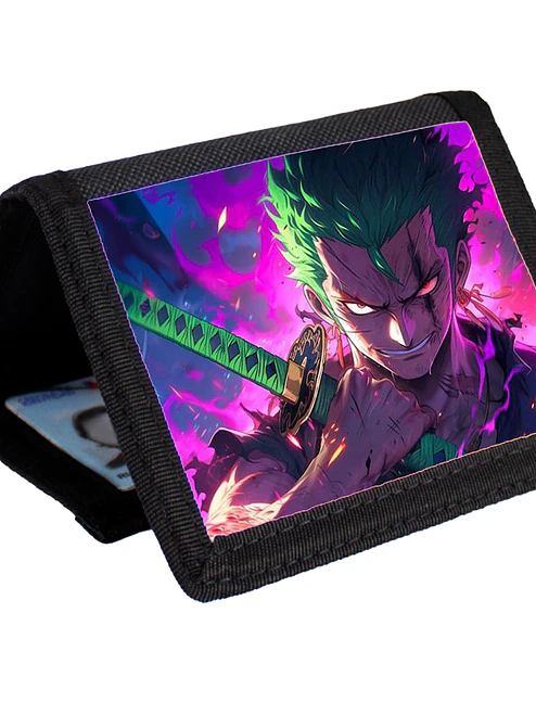 Billetera Tarjetero Anime One Piece Zoro Velcro Unisex 1