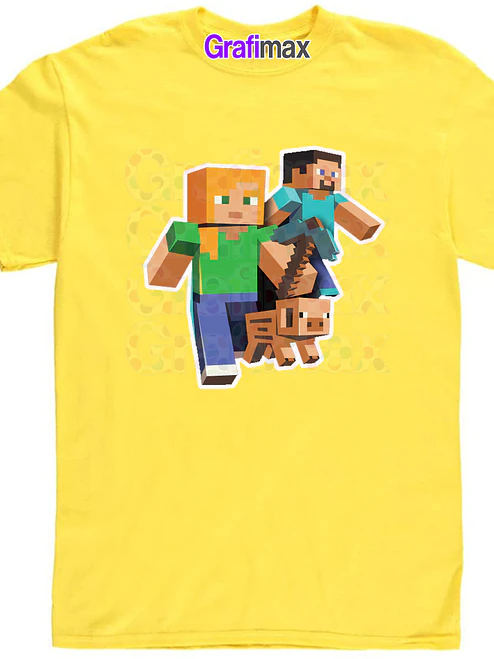 Polera Minecraft Alex Steve Niños Grafimax 6