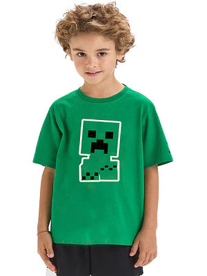 Polera Minecraft Creeper Chibi Niños Grafimax