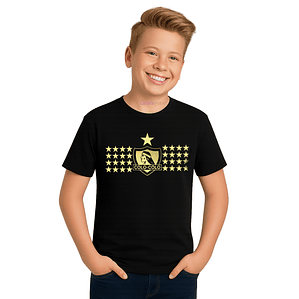 Polera Niño Colo Colo 34 Copas Espalda Algodón Grafimax