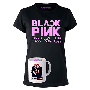 Polera Blackpink Names Kpop Música + Tazón - Grafimax