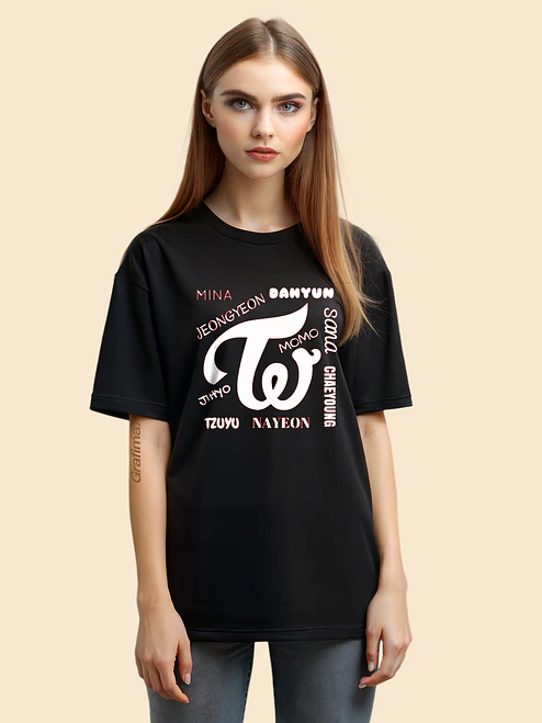 Polera Twice Oversize Kpop Logo Coreano Música - Grafimax 1