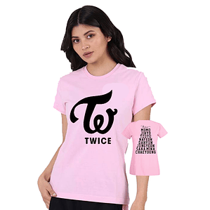Polera Twice Rosa Logo K-Pop Música - Grafimax