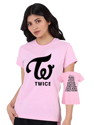 Polera Twice Rosa Logo K-Pop Música - Grafimax