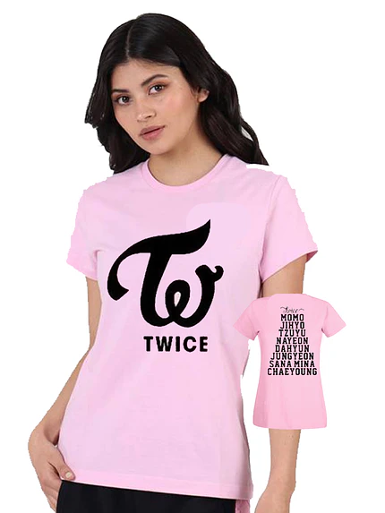 Polera Twice Rosa Logo K-Pop Música - Grafimax 1