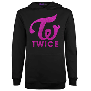 Poleron Twice Glitter Corea K - Pop Mujer Oversize Grafimax