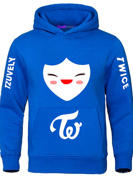 Polerón Lovely Twice Tzuvely Azul K-Pop Música Grafimax 1
