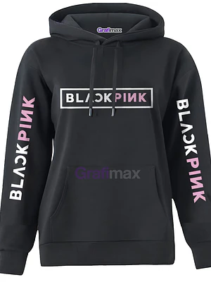 Polerón Blackpink Logo Delante Y Atrás Estampado Kpop Música Grafimax