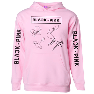 Polerón Black Pink Firmas Koreano Rosa K-Pop Míºsica Grafimax