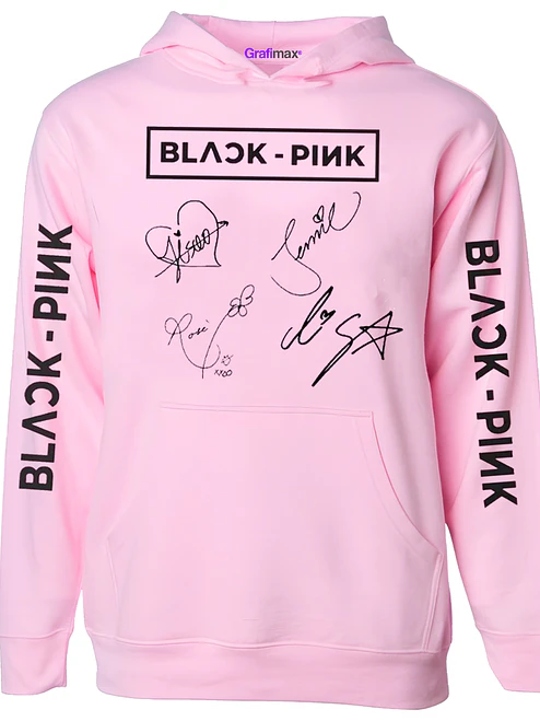 Polerón Black Pink Firmas Koreano Rosa K-Pop Míºsica Grafimax 1