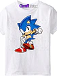 Polera Sonic Sega Blanca Niño Salto Video Game Grafimax - Miniatura 1
