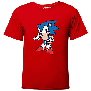 Polera Sonic Video Juego Calidad Rojo Grafimax