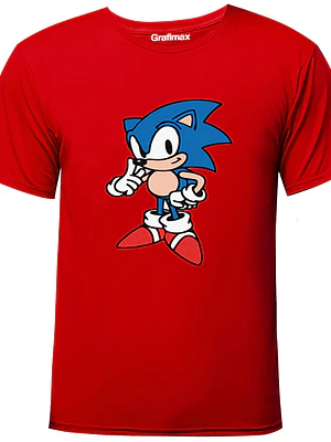 Polera Sonic Video Juego Calidad Rojo Grafimax