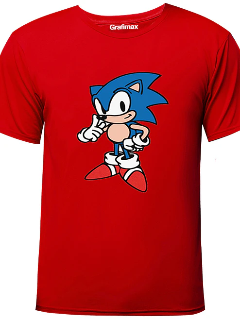 Polera Sonic Video Juego Calidad Rojo Grafimax 1