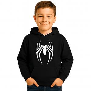 Polerón  Araña Spiderman Negro Niño _Grafimax