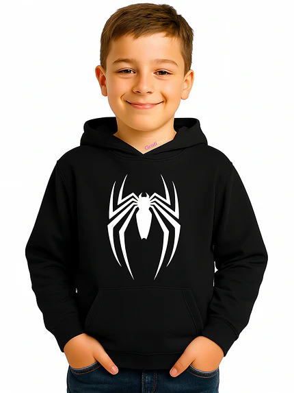 Polerón  Araña Spiderman Negro Niño _Grafimax 1