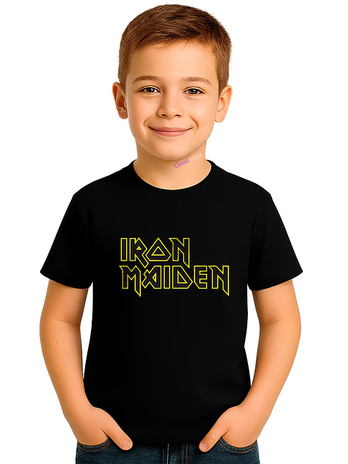Polera Niño Iron Maiden Rock Metal Negro - Grafimax  1