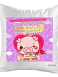 Cojín Blanco Felpa Cerdito Te Amo 40x40 Grafimax - Miniatura 1