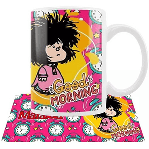 Tazón Mafalda Good Morning 11oz Dibujos Animados Grafimax