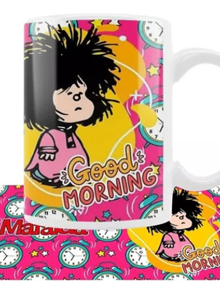 Tazón Mafalda Good Morning 11oz Dibujos Animados Grafimax 1