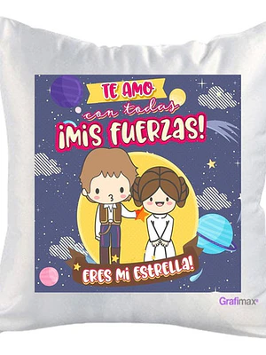 Cojín Blanco Te Amo Con Todas Mis Fuerzas 40x40 Grafimax