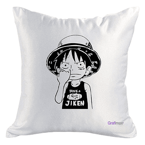 Cojín Blanco Felpa One Piece Luffy Moco 40x40 Grafimax