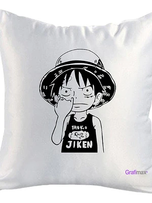 Cojín Blanco Felpa One Piece Luffy Moco 40x40 Grafimax