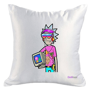 Cojín Blanco Felpa Rick Y Morty 40x40 Grafimax