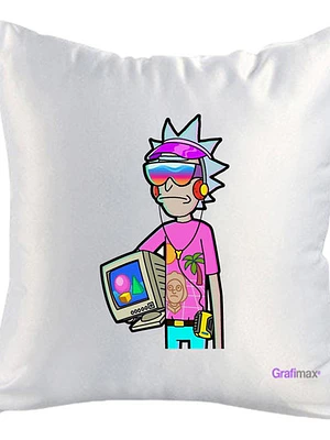 Cojín Blanco Felpa Rick Y Morty 40x40 Grafimax