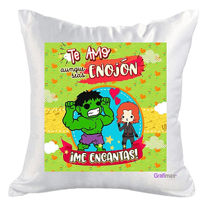 Cojín Blanco Felpa Te Amo Aunque Seas Enojon 40x40 Grafimax