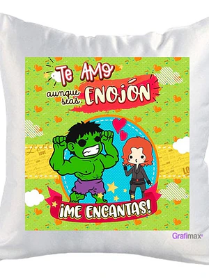 Cojín Blanco Felpa Te Amo Aunque Seas Enojon 40x40 Grafimax