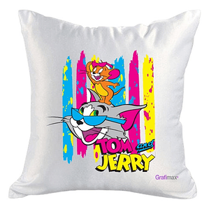Cojín Blanco Felpa Tom Y Jerry 40x40 Grafimax
