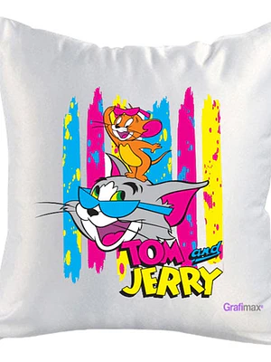 Cojín Blanco Felpa Tom Y Jerry 40x40 Grafimax