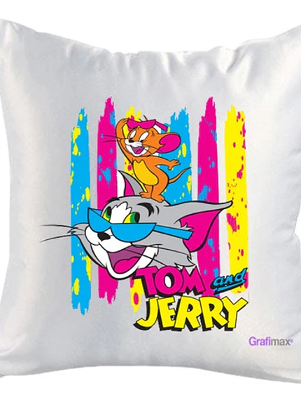 Cojín Blanco Felpa Tom Y Jerry 40x40 Grafimax 1