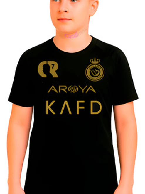 Camiseta Al-nassr Cristiano Ronaldo Infantil Juvenil Gfmx 1