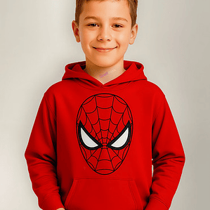 Polerón Spiderman Face Rojo Hombre Araña Niños Grafimax