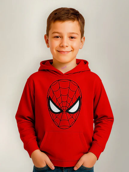 Polerón Spiderman Face Rojo Hombre Araña Niños Grafimax 1