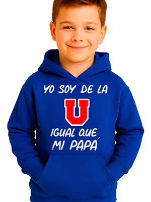 Polerón Soy De La U Igual Que Mi Papá Niño Azul U De Chile Grafimax