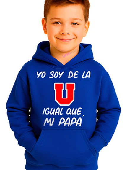 Polerón Soy De La U Igual Que Mi Papá Niño Azul U De Chile -Grafimax 1
