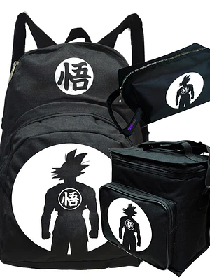 Pack Mochila Goku Dragon Ball Z DBZ Lonchera Estuche Anime - Grafimax