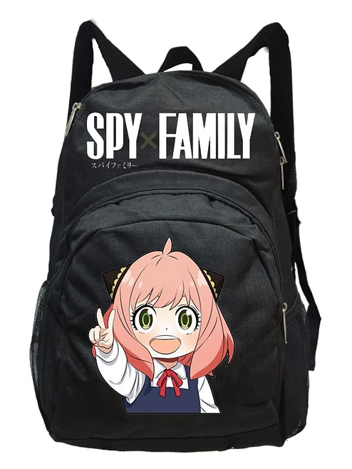 Mochila Anya Forger Spy Family Negra Notebook Face Grafimax 1
