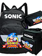 Mochila Sonic Mania Pack Lonchera Estuche Negro Grafimax - Miniatura 1