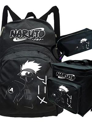 Mochila Naruto Sasuke Uchiha Pack Lonchera Estuche Grafimax